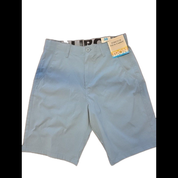 NWT Iron Co Mens Shorts Size 30 Stretch Tech Fabric Gulp Blue NEW Casual - Picture 7 of 7